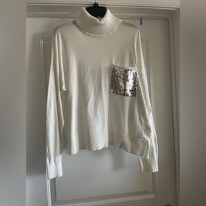 DKNY Sequin Pocket Turtleneck Sweater